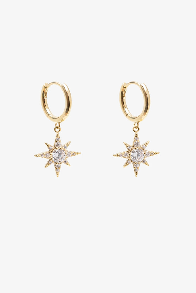 Antler Starlight Huggie - Gold