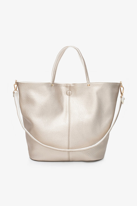 Hartley Reversible Tote - Bone & Gold