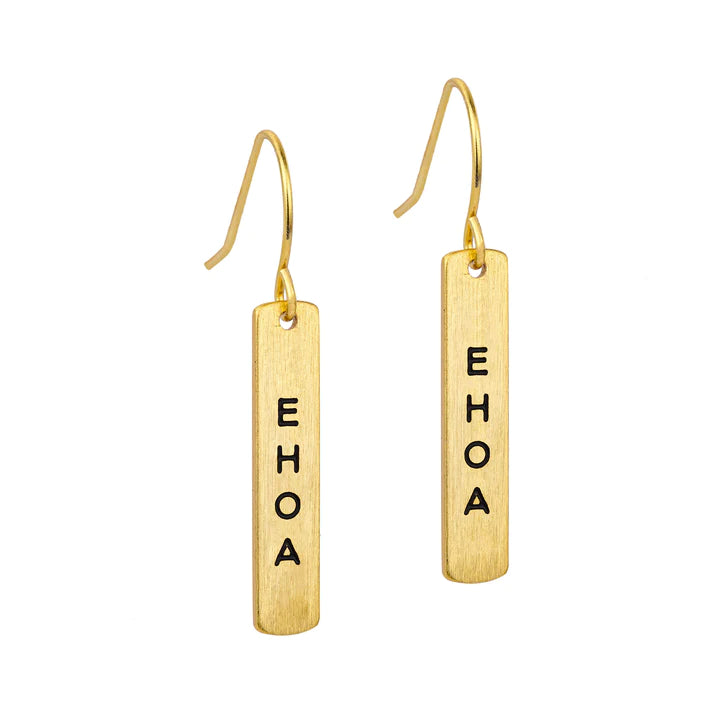 Te Reo E hoa Earrings - Gold