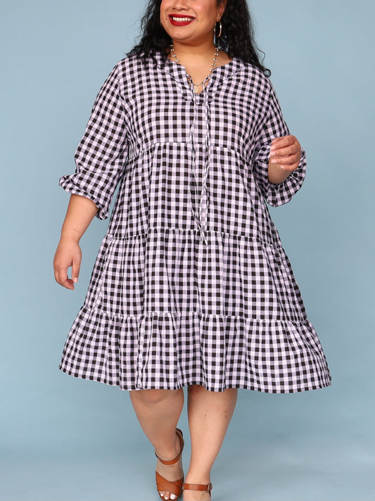 Cinta Dress - Black & White Gingham