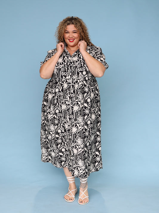 Valerie Dress - Beach Vacay Black