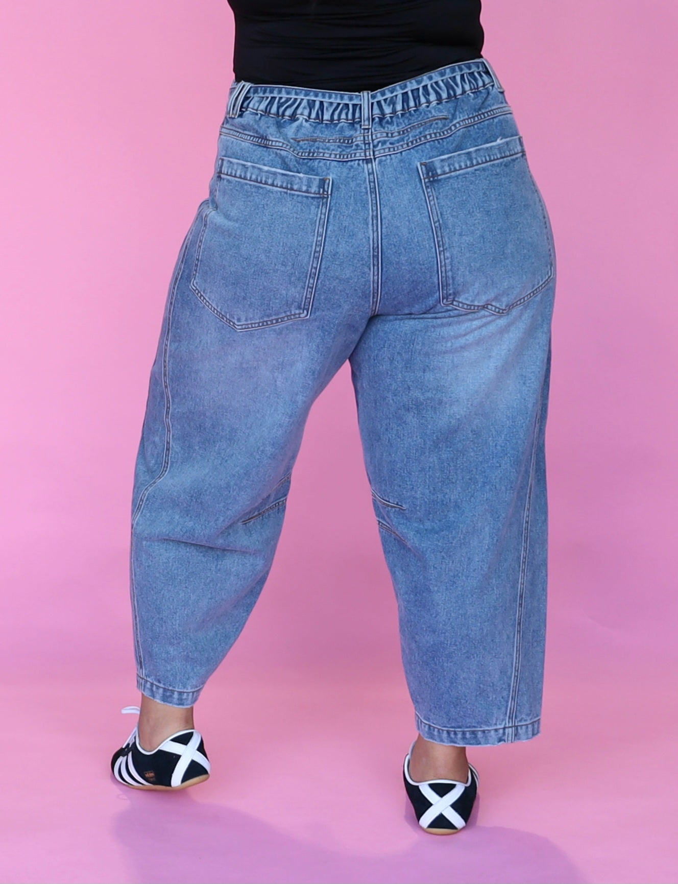 Rio Barrel Jeans - Silver Studs TWO WEEK PRE ORDER