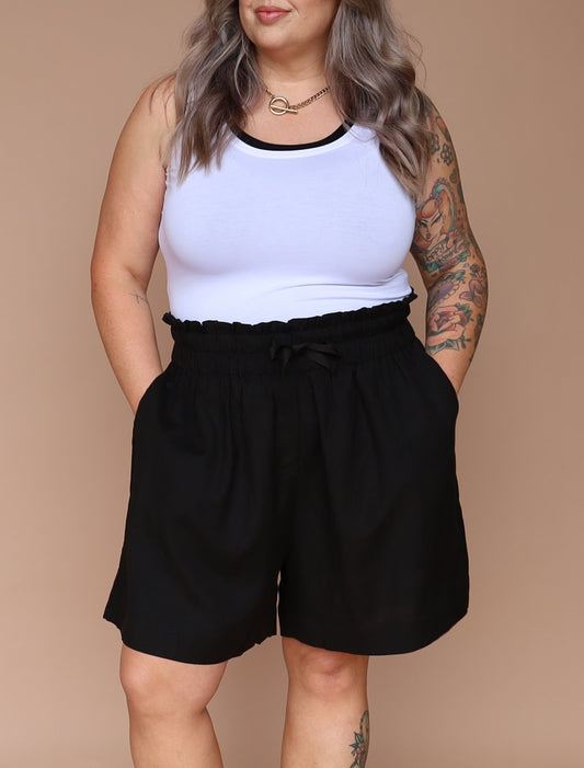 St Tropez Short - Linen Black - Isla-Maree