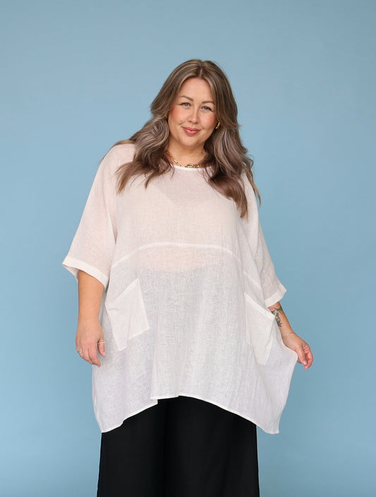 Oversized Box Top - White