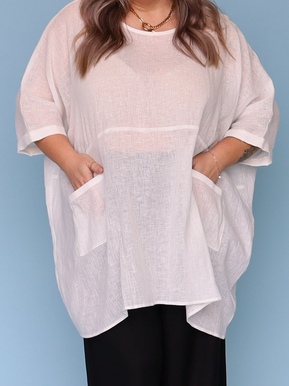 Oversized Box Top - White