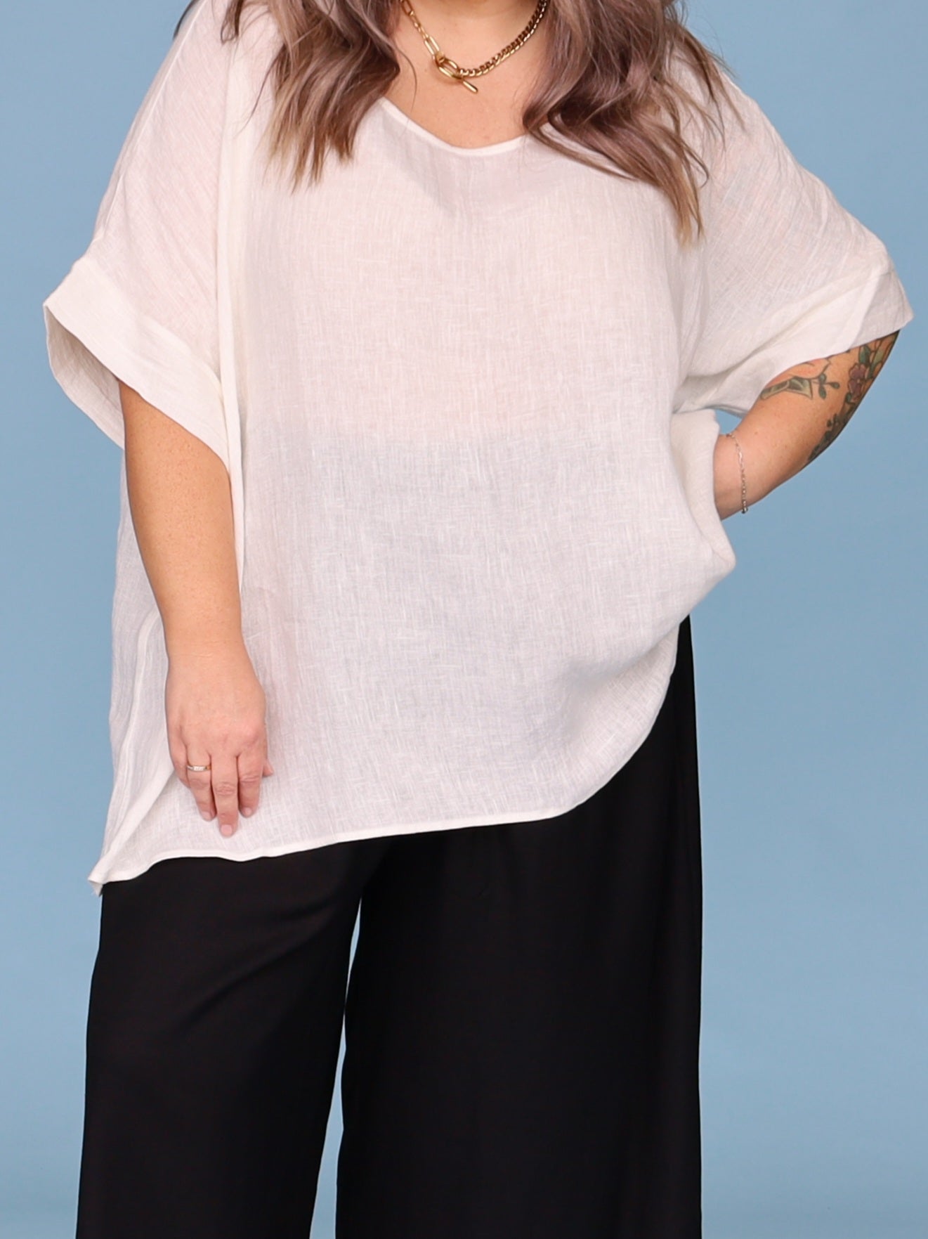 Monaco Box Top - White