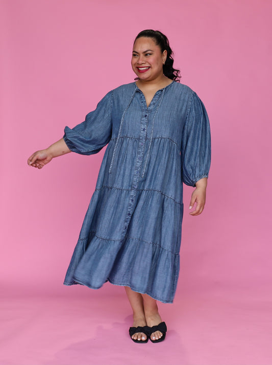 Laura Midi Dress - Chambray