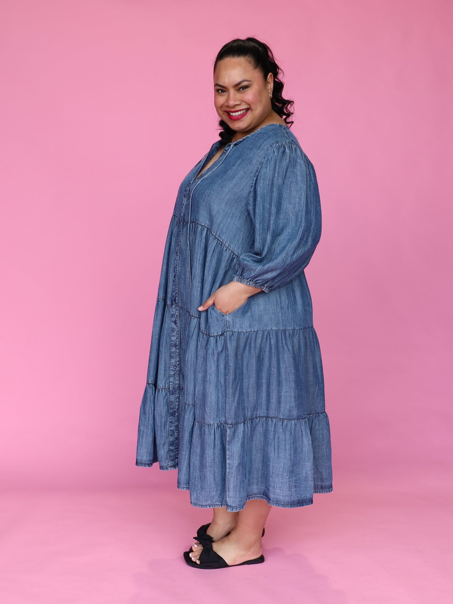 Laura Midi Dress - Chambray