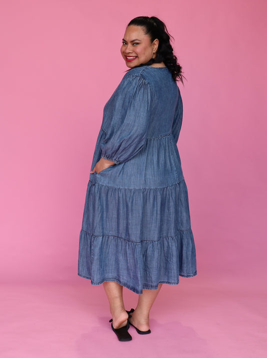 Laura Midi Dress - Chambray