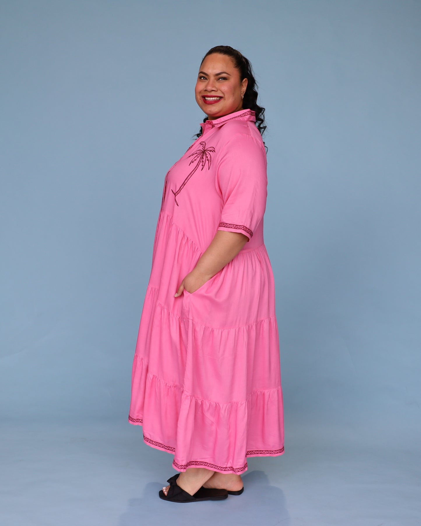 Jacquie Dress - Pink Palm