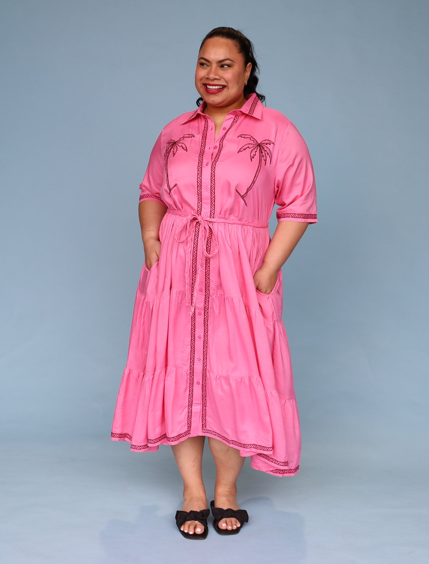 Jacquie Dress - Pink Palm