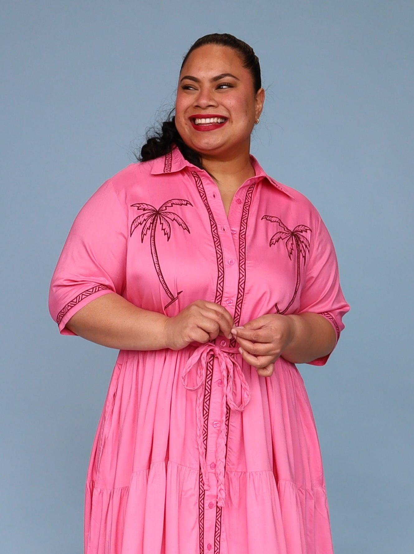 Jacquie Dress - Pink Palm