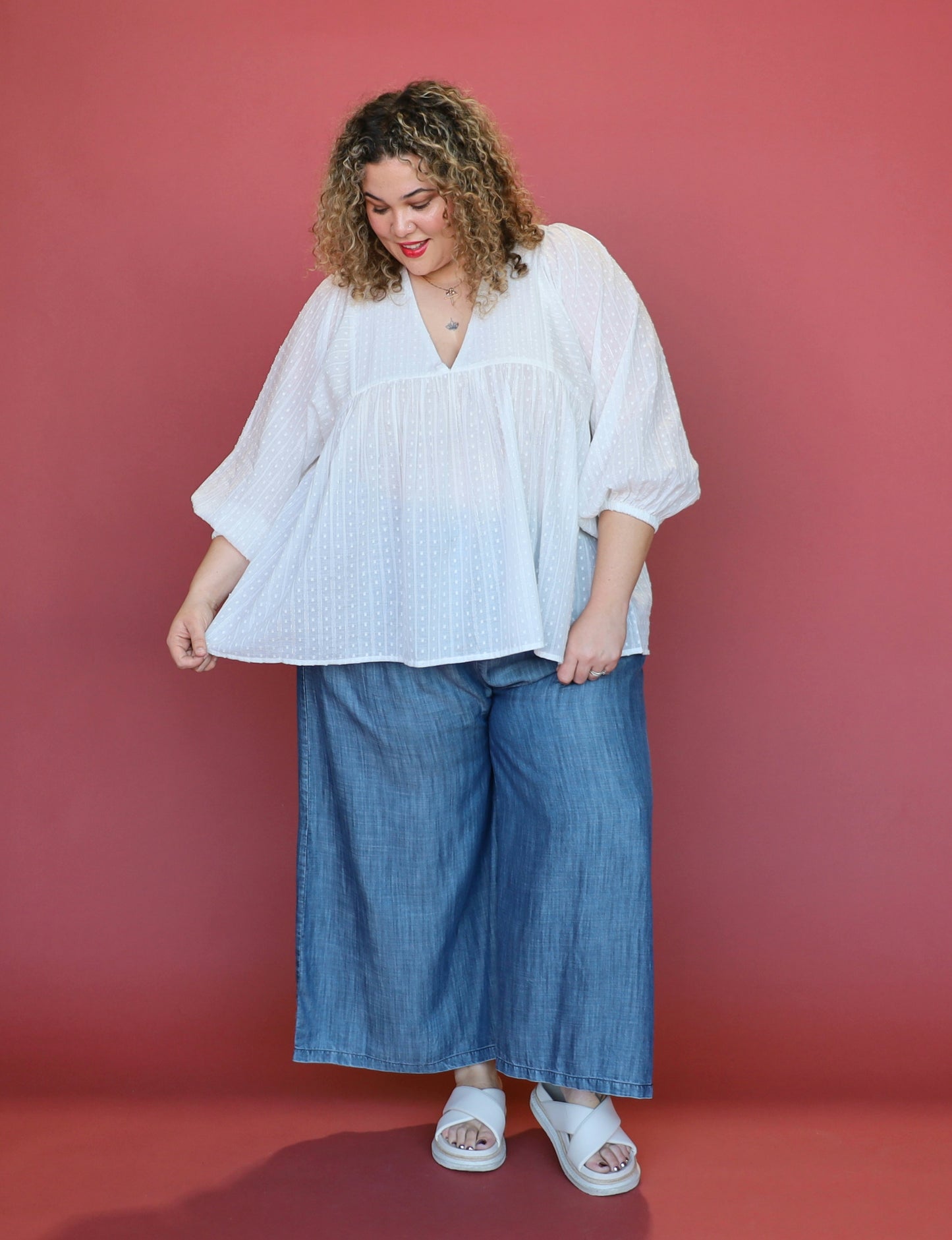 Matisse Blouse - Coconut Lurex