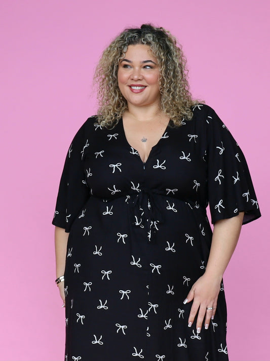 Juney Dress - Black Bow