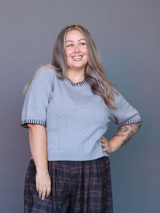 Polly Top - Grey Marle