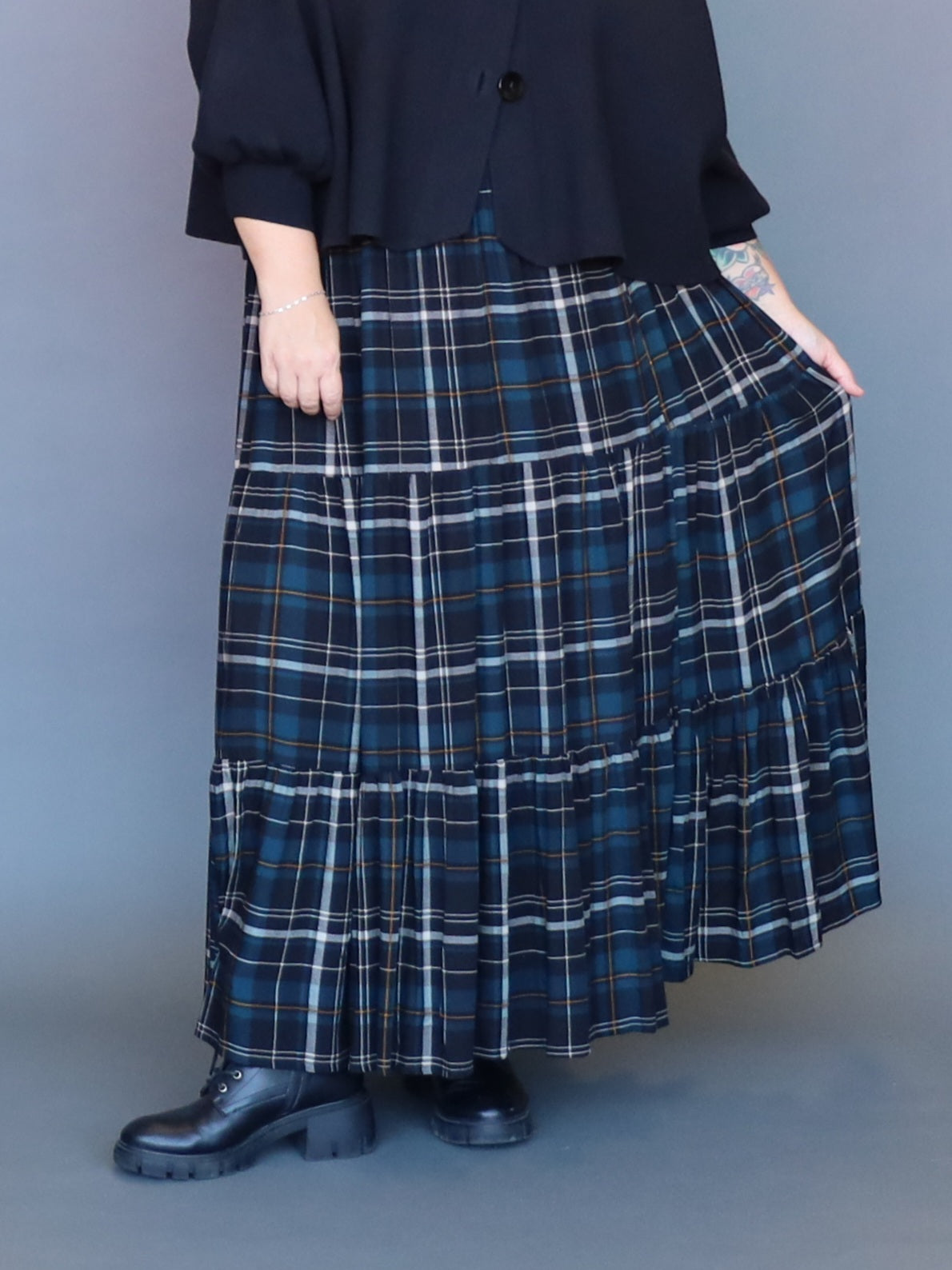 Ava Skirt - Teal Tartan - Isla-Maree