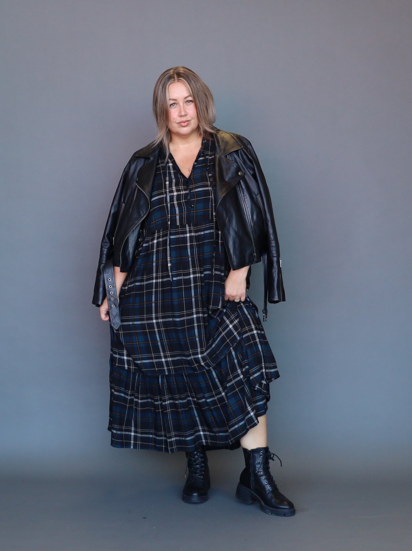 Delilah Dress - Teal Tartan - Isla-Maree