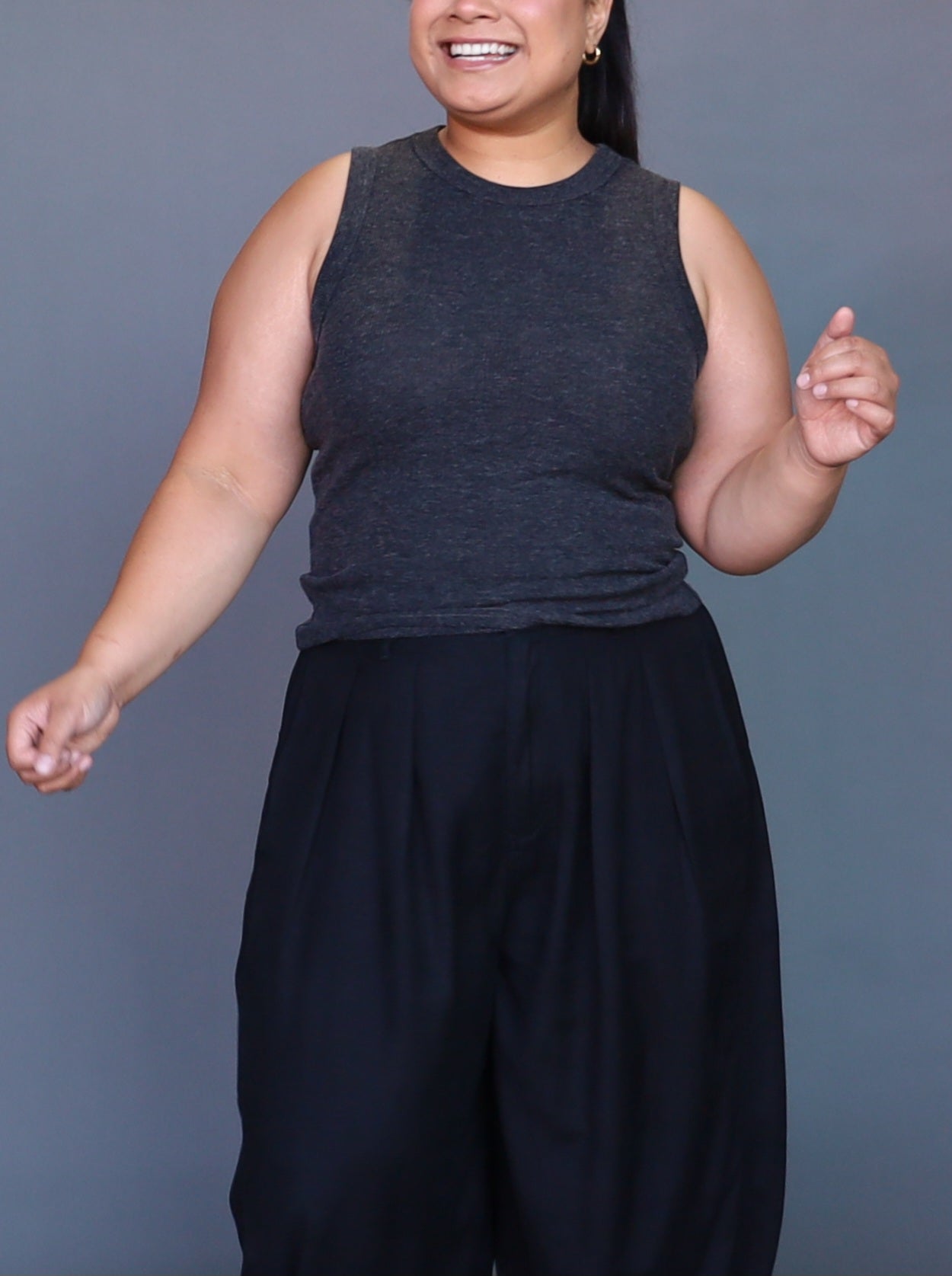 Ribbed Tank - Charcoal