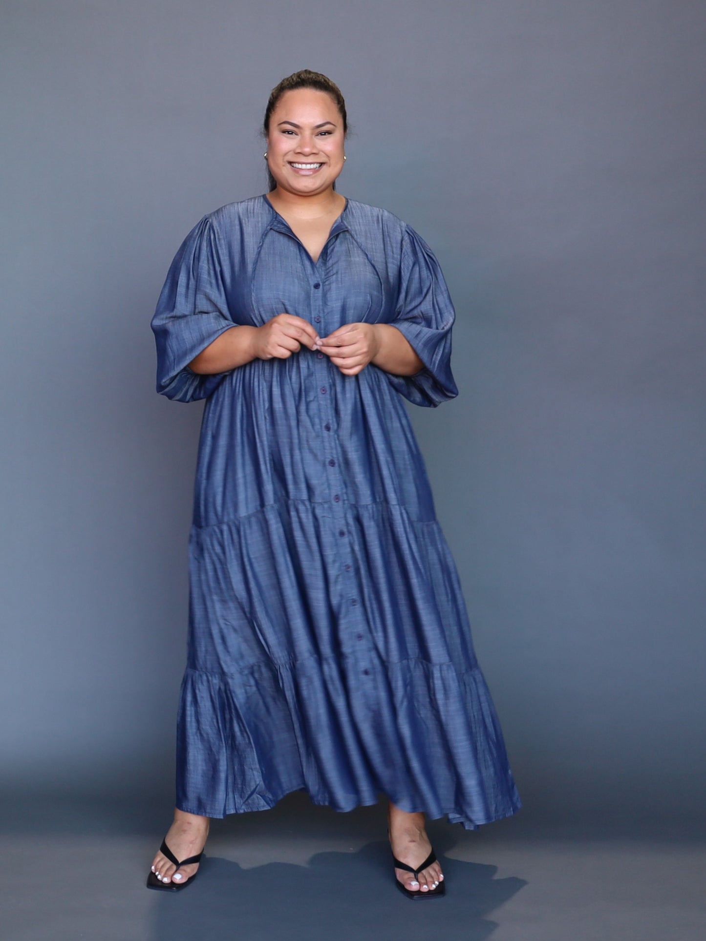 Laura Maxi Dress - Dark Chambray