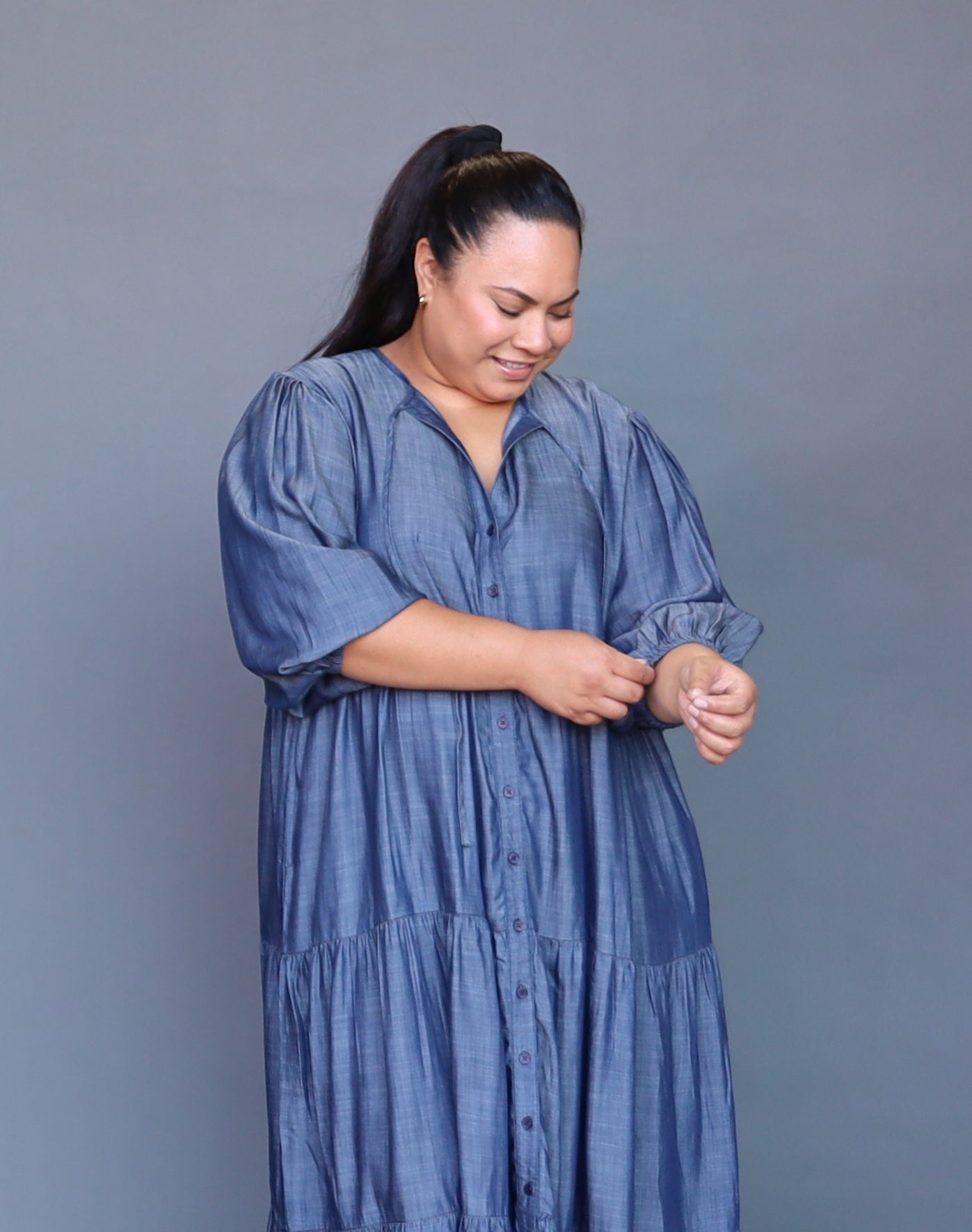 Laura Maxi Dress - Dark Chambray - Isla-Maree