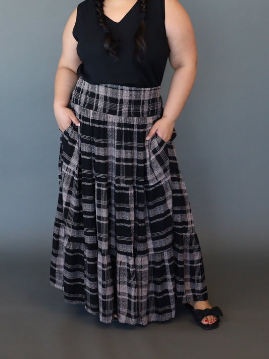 Ava Skirt - Mocha Tartan
