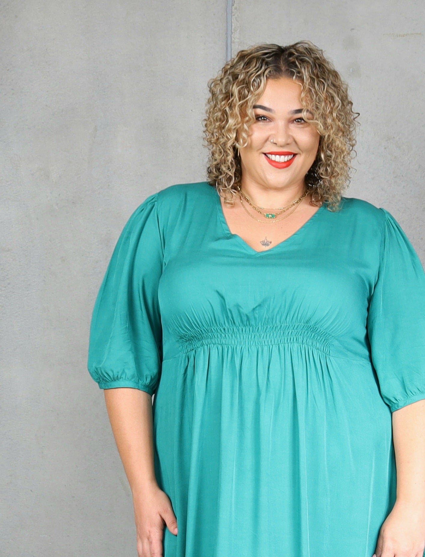 Molly Dress - Emerald Green
