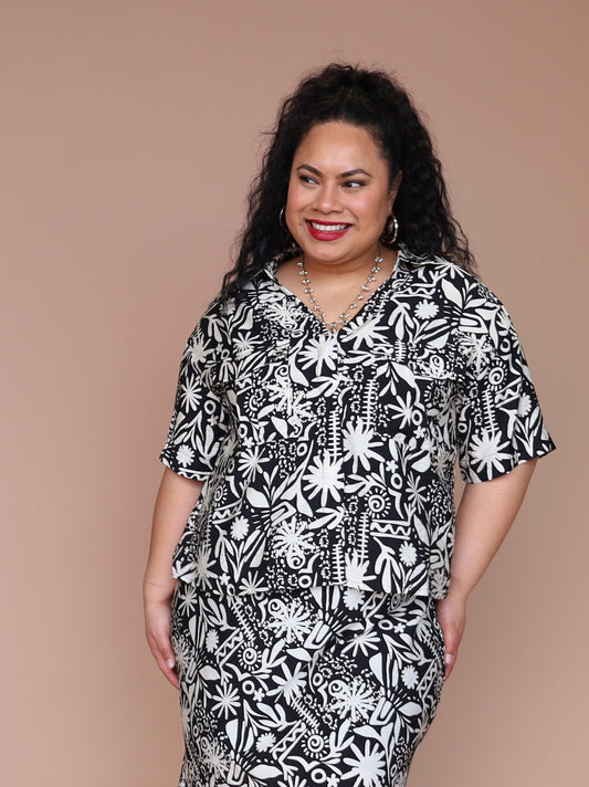 Raffles Shirt - Beach Vacay Black