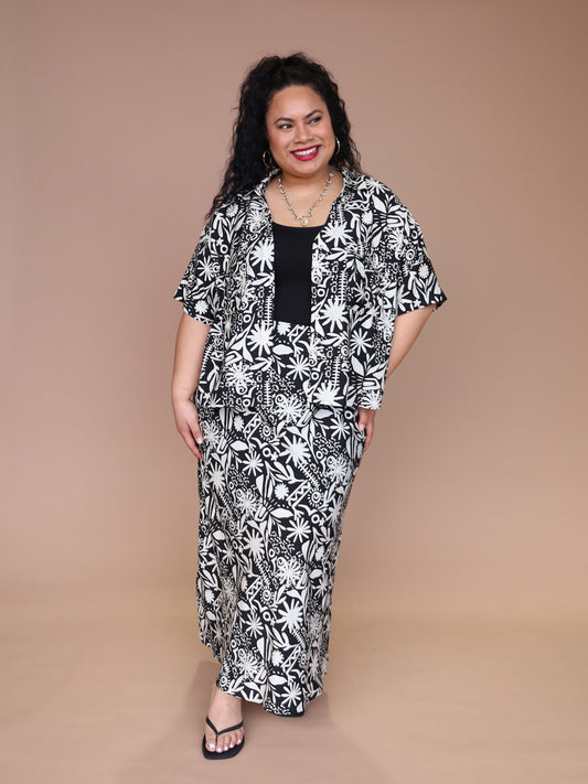 Jessica Bias Skirt - Beach Vacay Black