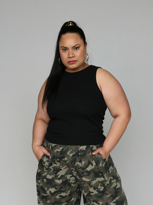 Ribbed Tank - Black