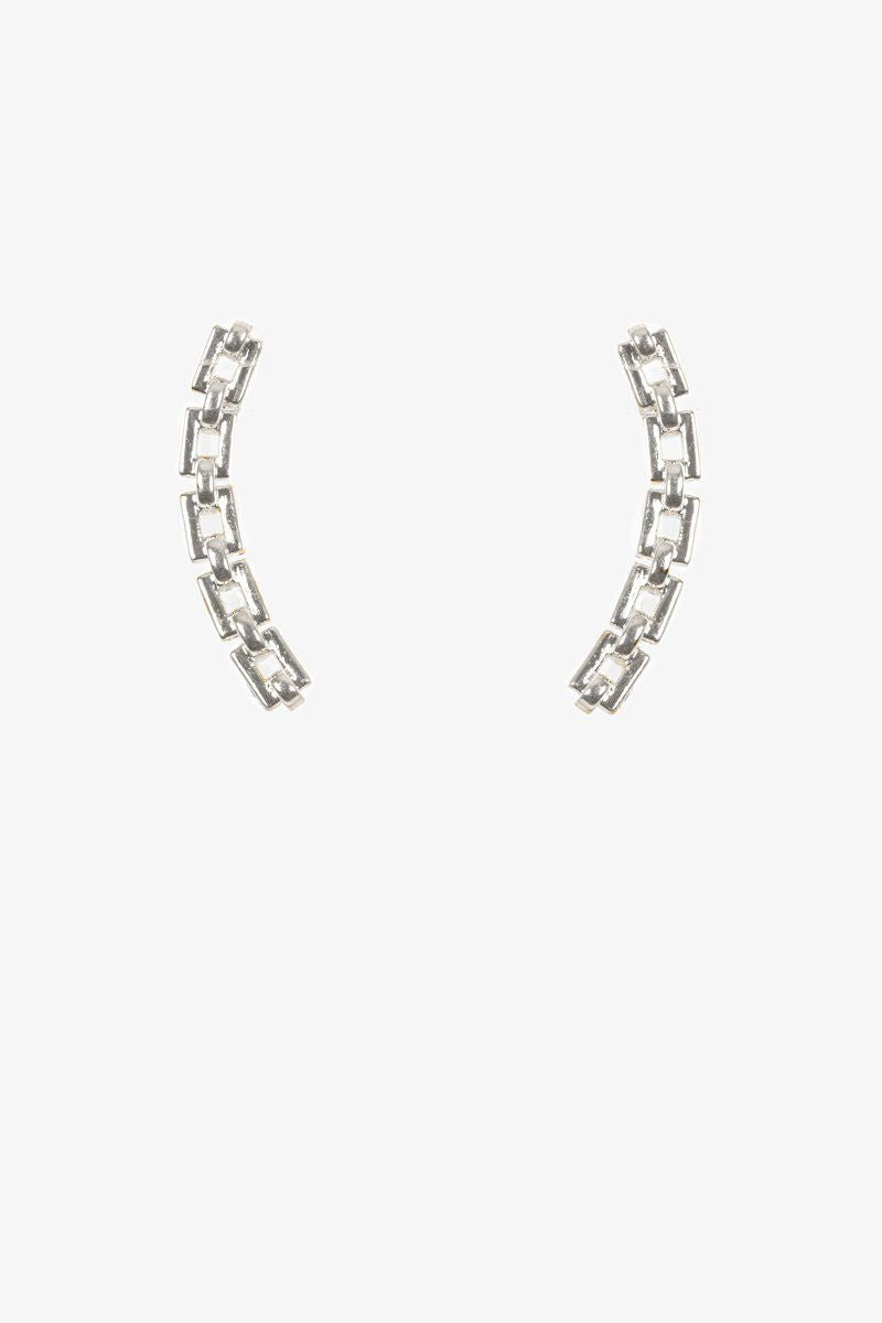 Antler Chain Link Ear Climber - Silver