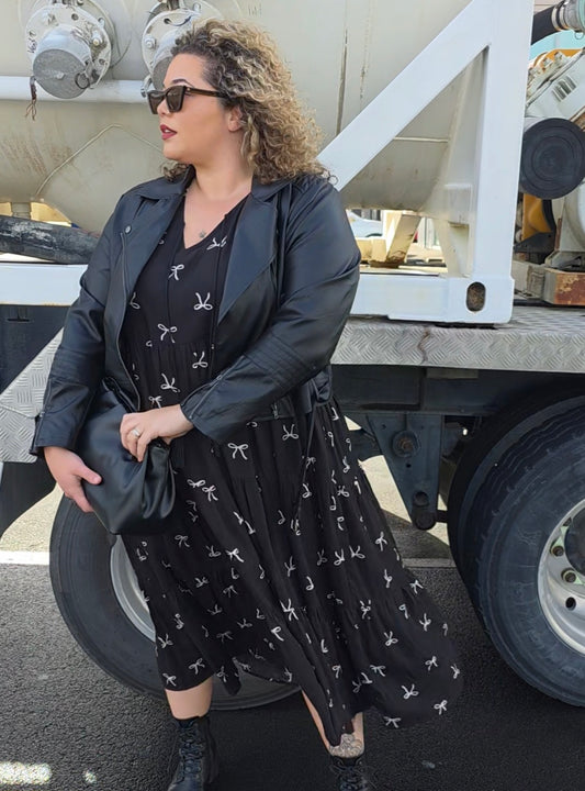 Florence Dress S/S - Black Bow