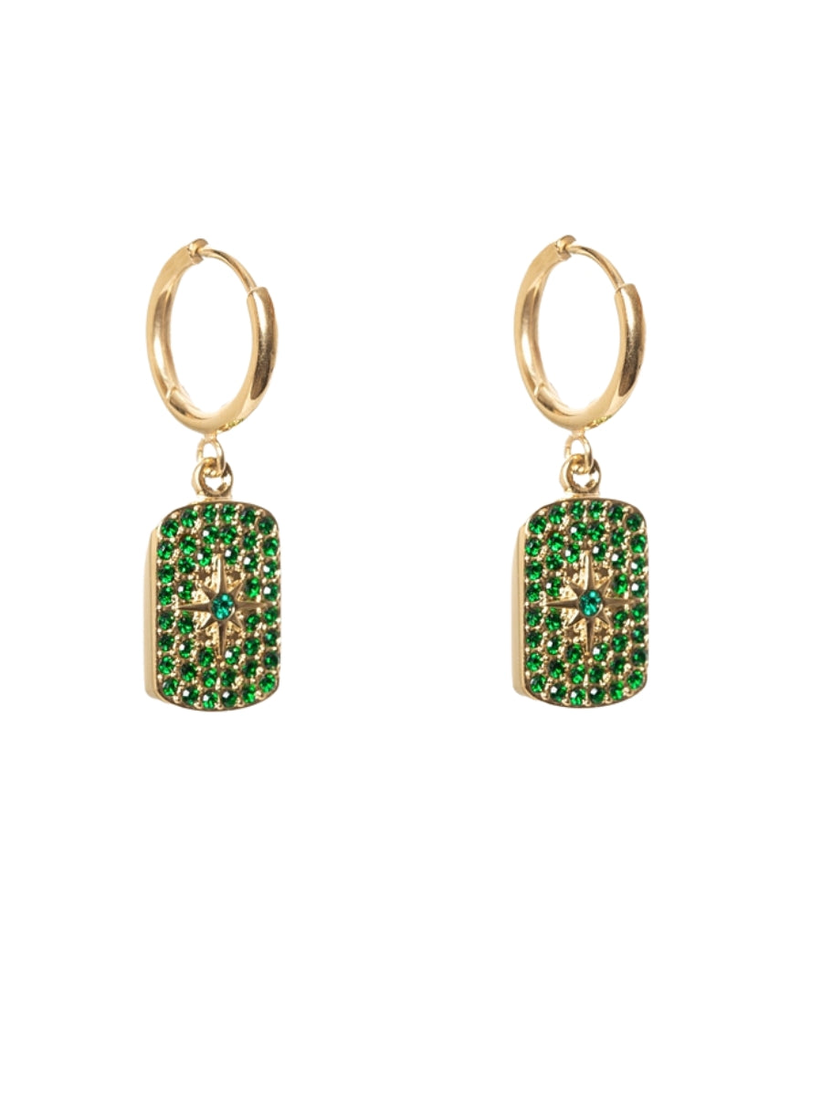 Antler Gold Emerald Cluster Earring