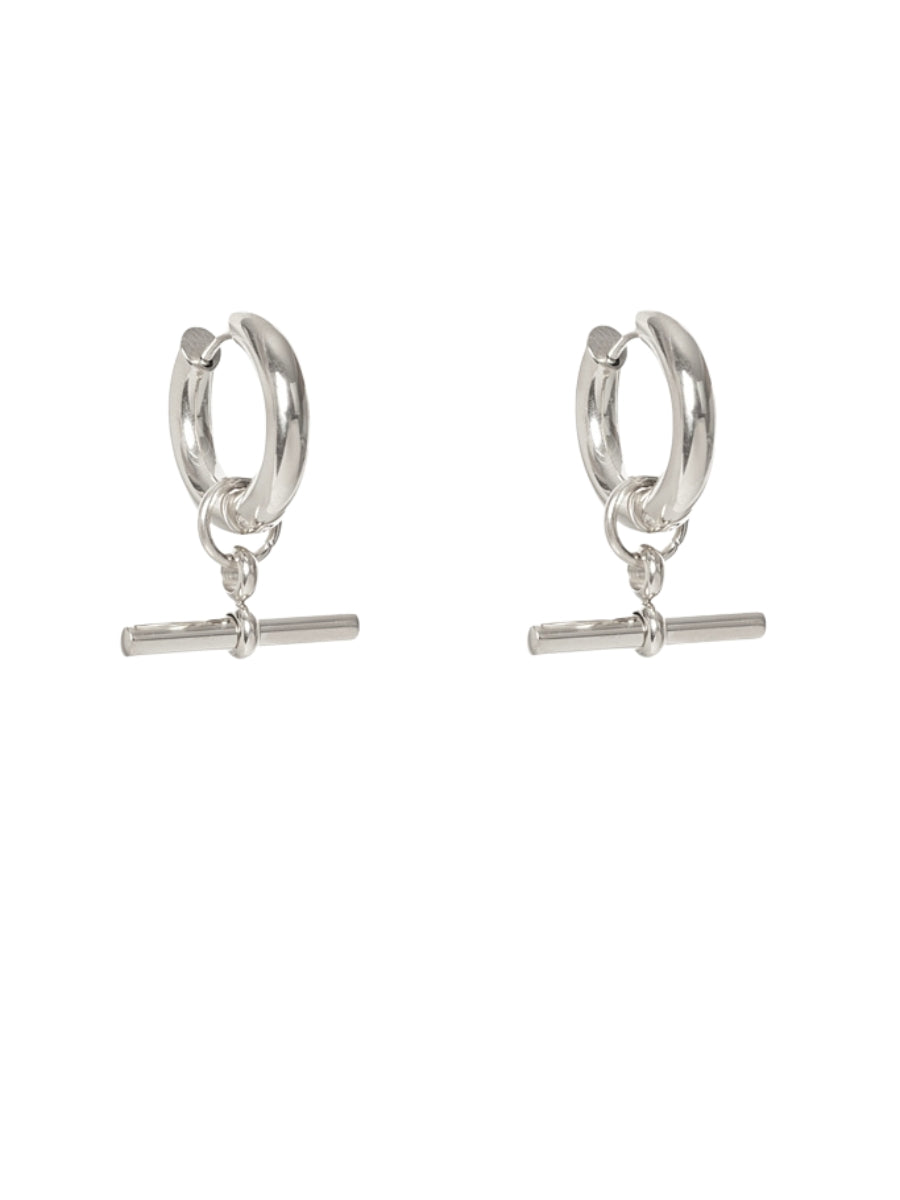 Antler FOB Earring - Silver