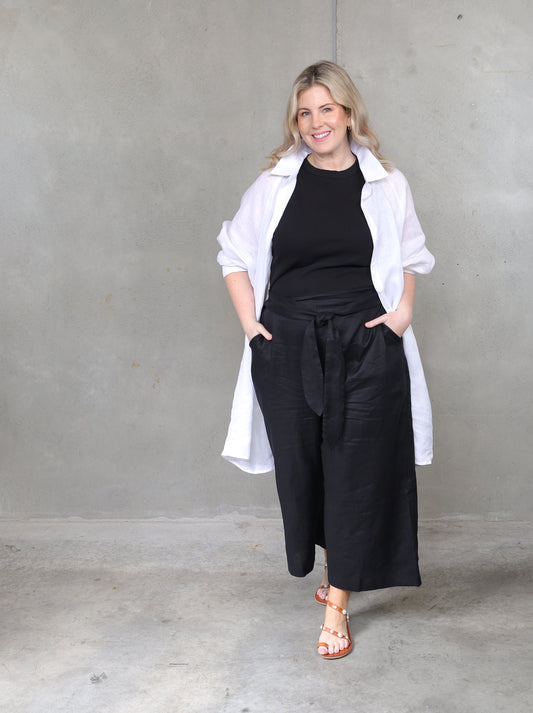 Valencia Linen Shirt Dress - White