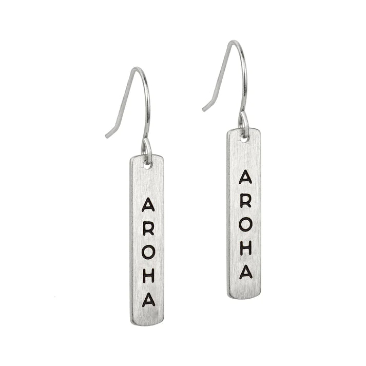 Te Reo Aroha Earrings - Silver