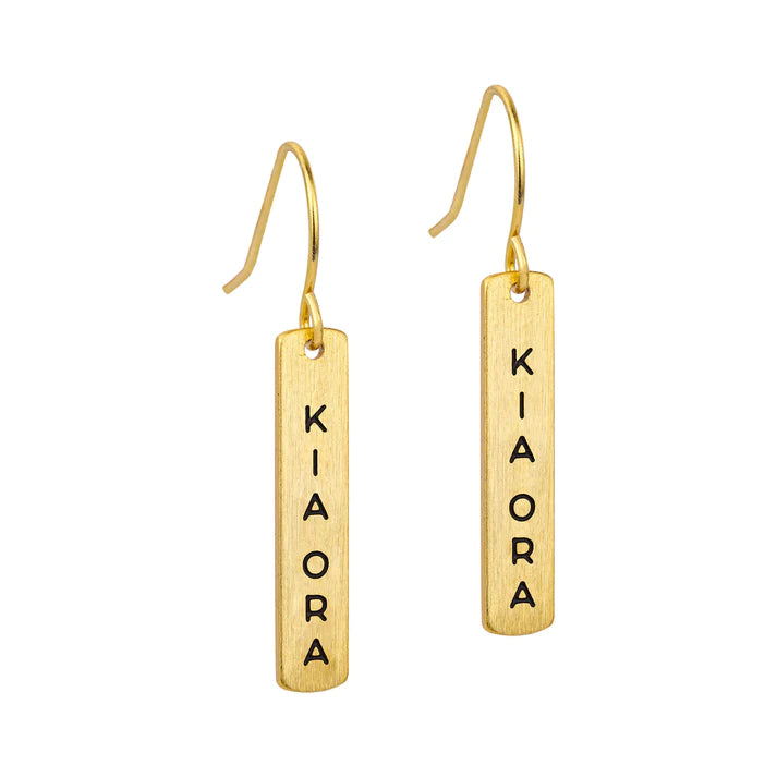 Te Reo Kia Ora Earrings - Gold