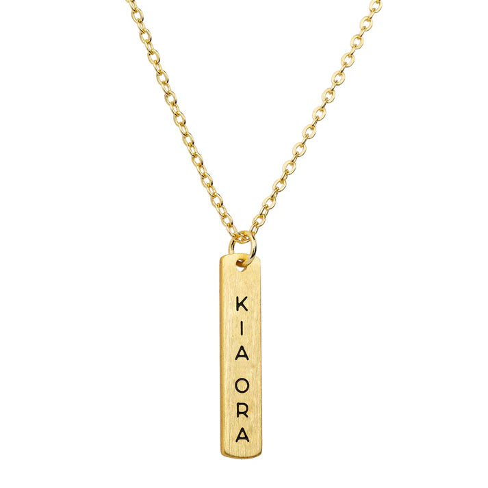 Te Reo Kia Ora Necklace - Gold