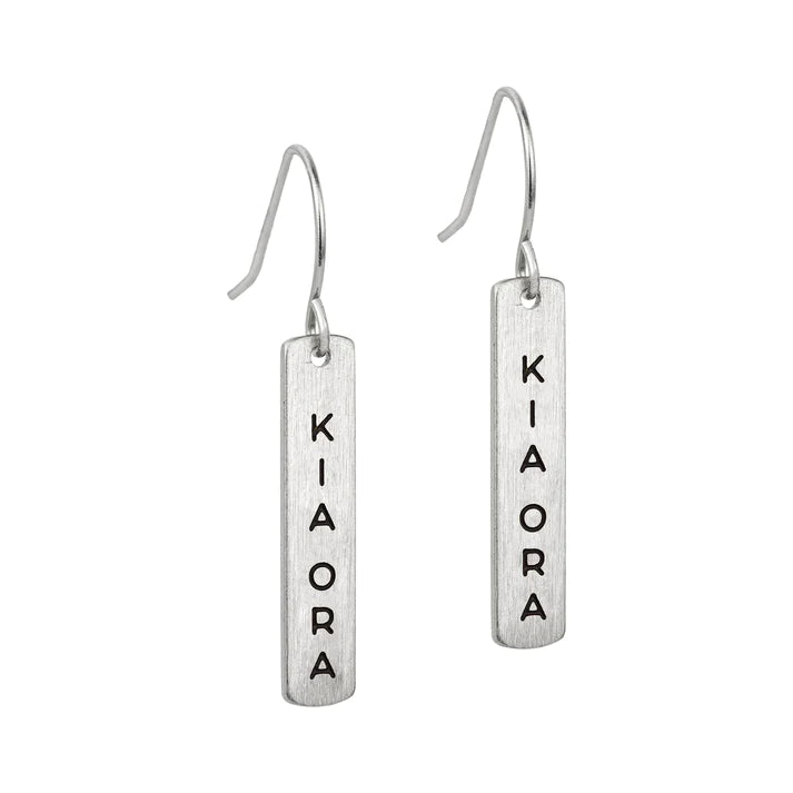 Te Reo Kia Ora Earrings - Silver