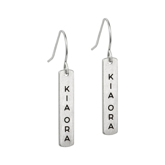 Te Reo Kia Ora Earrings - Silver