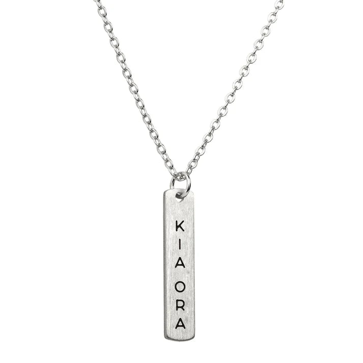 Te Reo Kia Ora Necklace - Silver