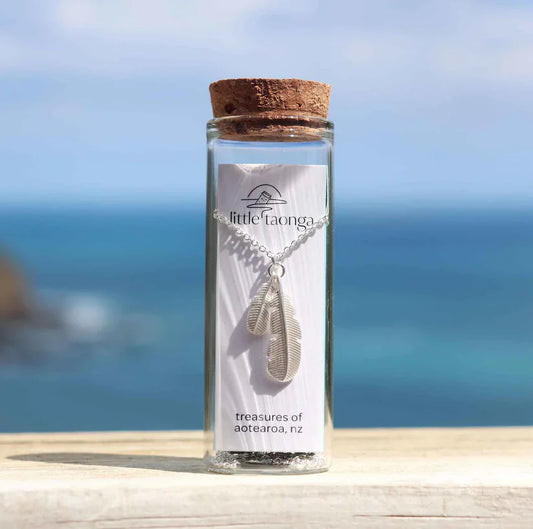 Huia Feather Necklace - Silver