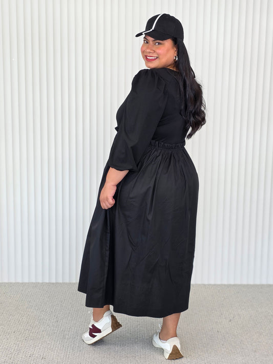 Santorini Dress - Black Long Sleeves