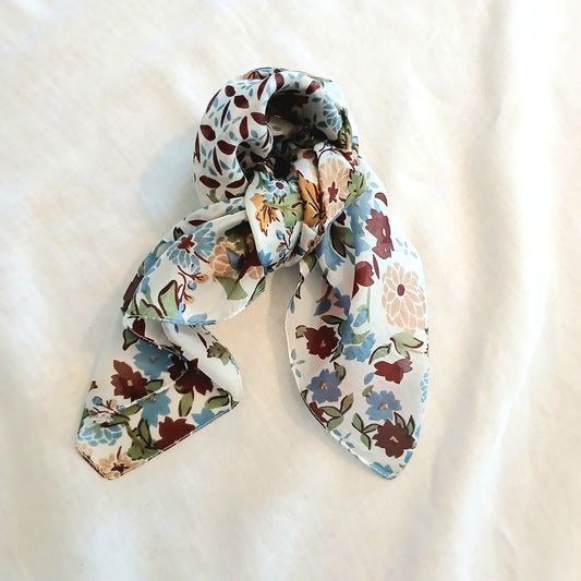 Silk Neck Tie Scarf - Floral