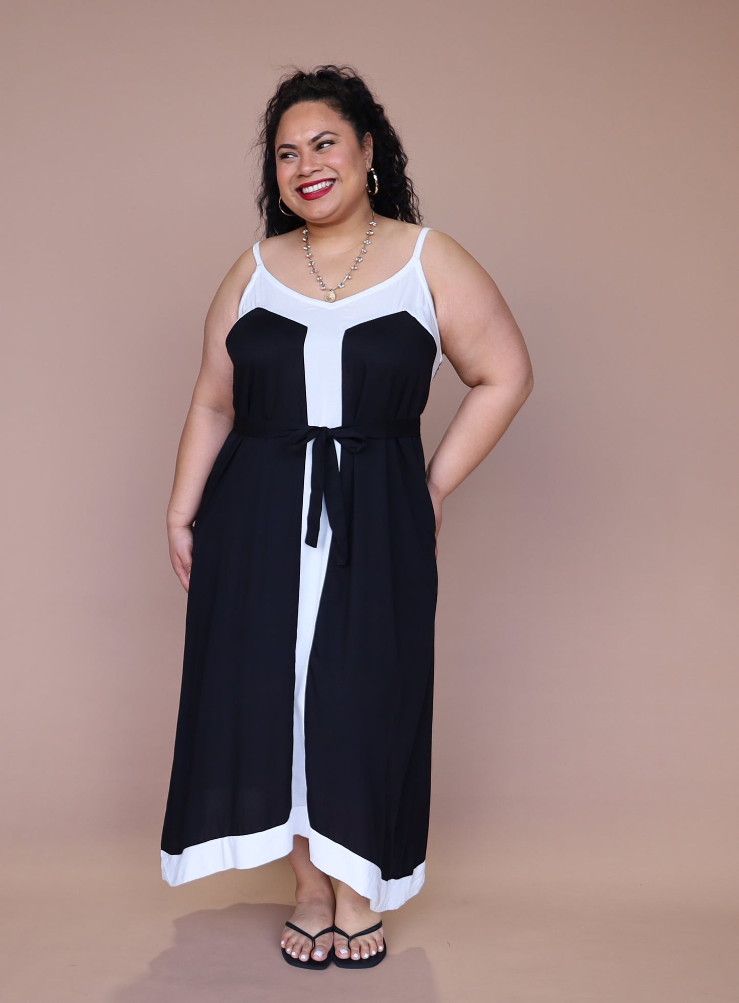 Mimosa Maxi - Black & White Stripe
