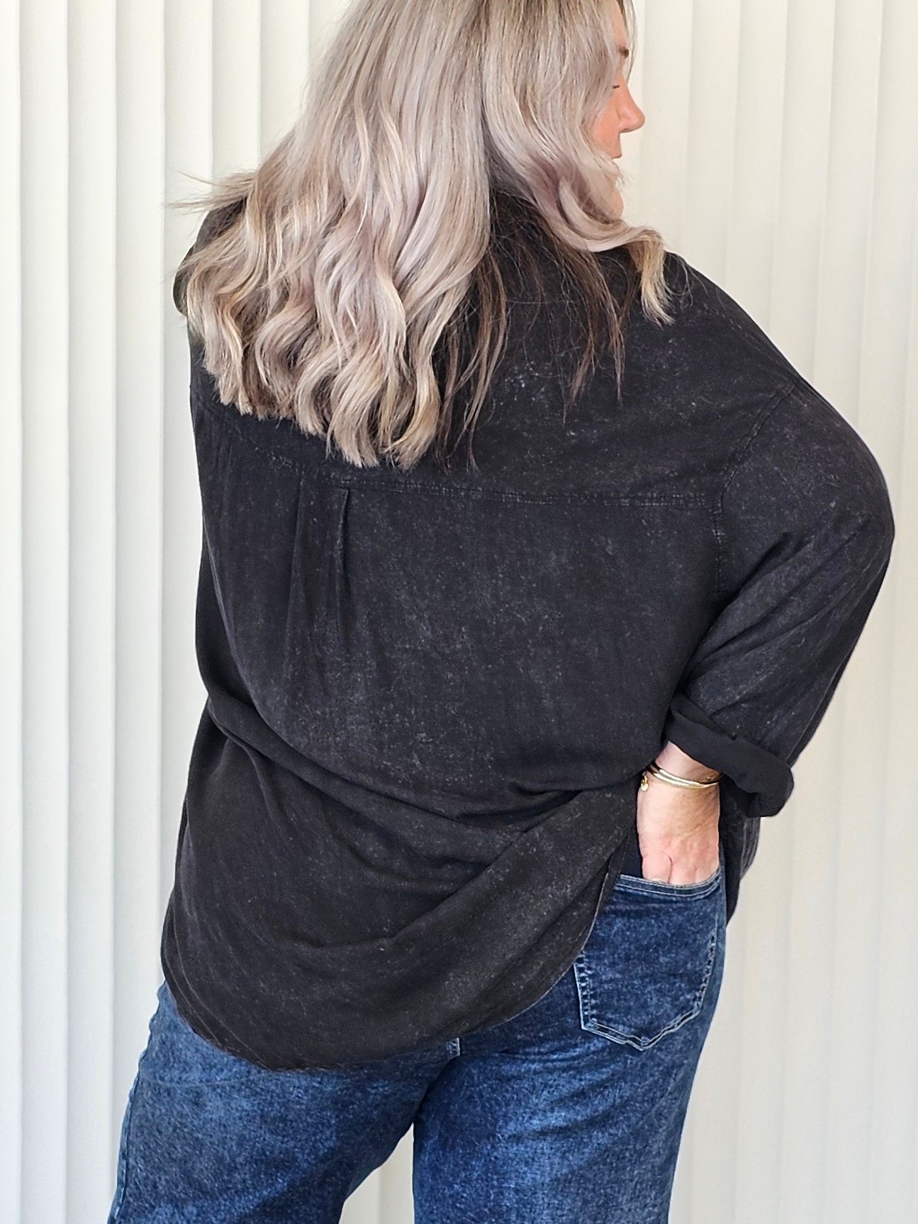 Boyfriend Shirt - Stonewash