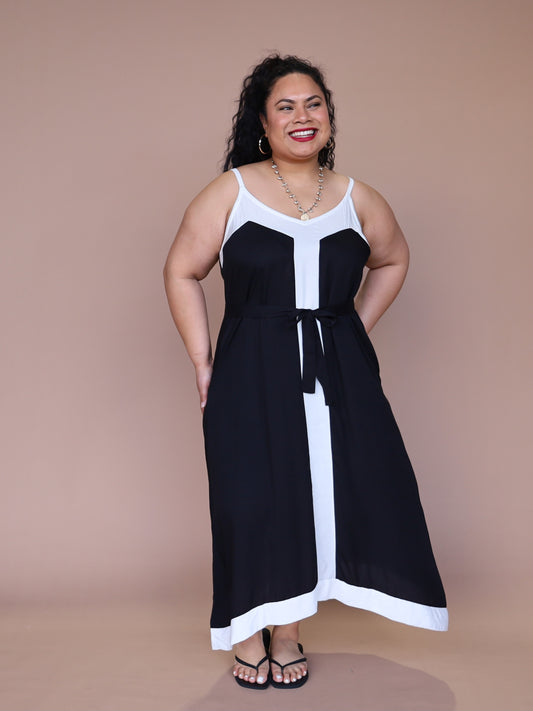 Mimosa Maxi - Black & White Stripe