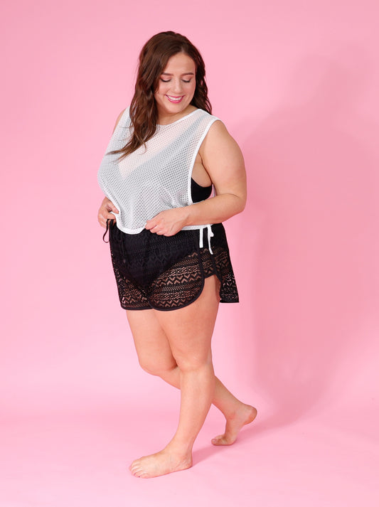 Surfs Up Crop Top - White