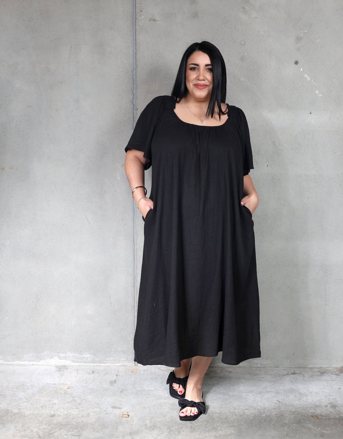 Haven Flora Maxi Dress - Black