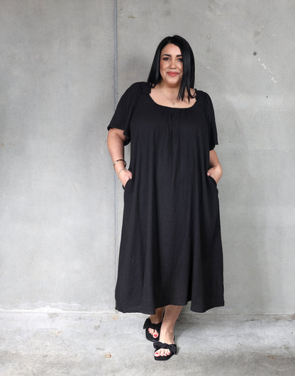 Haven Flora Maxi Dress - Black