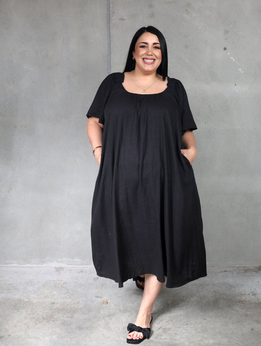 Haven Flora Maxi Dress - Black
